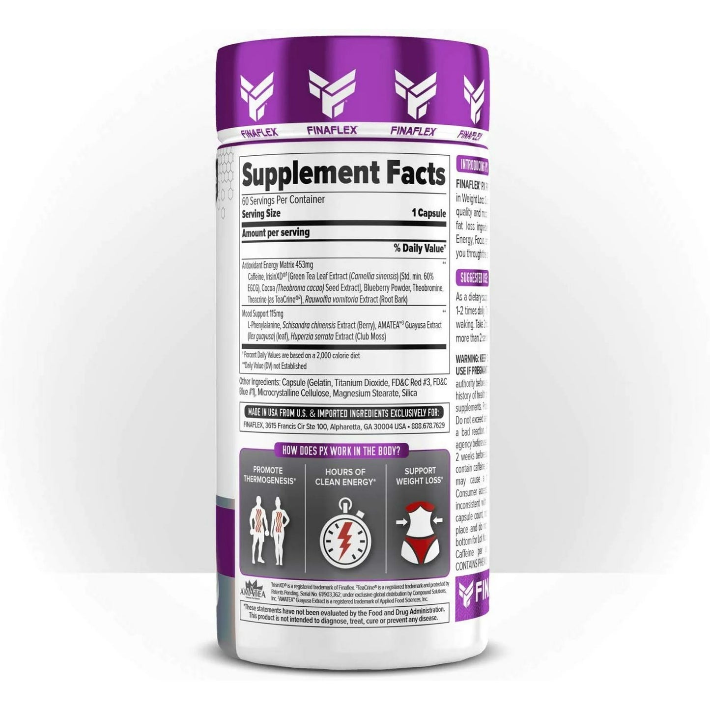 PX, Pro Xanthine, Elite Product, Pro Results (oxy), Weight Loss Support, Appetite Suppressant, Concentration Enhancement, Hours of Energy, 60 Capsules